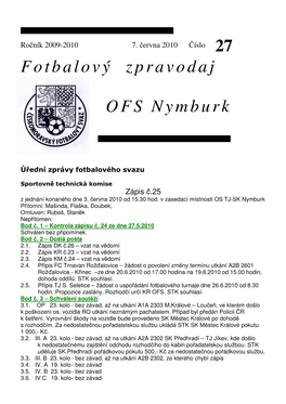 Fotbalový Zpravodaj OFS Nymburk 27