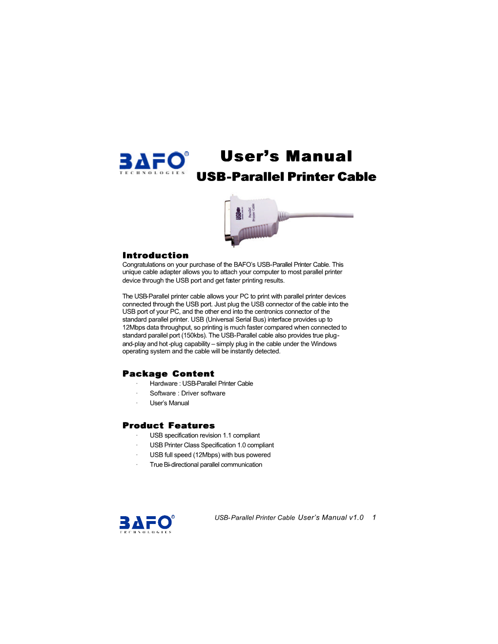 User's Manual User's Manual
