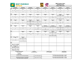 BNP Paribas Open ORDER of PLAY Friday, 8 March 2013