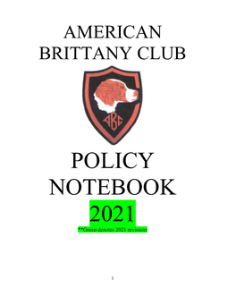 American Brittany Club Policy Book 2012