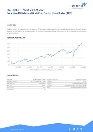 FACTSHEET - AS of 28-Sep-2021 Solactive Mittelstand & Midcap Deutschland Index (TRN)