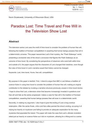 Time Travel and Free Will in the Television Show Lost
