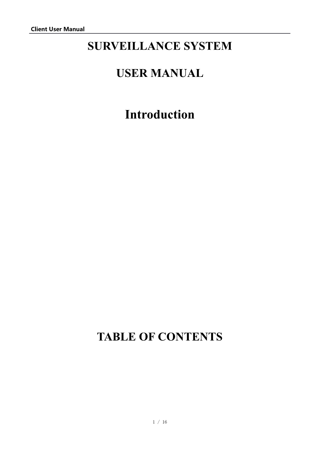 Client User Manual