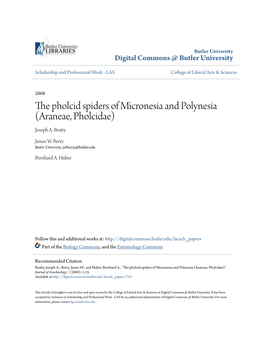 The Pholcid Spiders of Micronesia and Polynesia (Araneae, Pholcidae) Joseph A