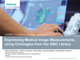 Expressing Medical Image Measurements Using Ontologies from the OBO Library