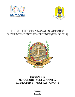 The 21St European Naval Academies' Superintendents Conference (Enasc 2018)