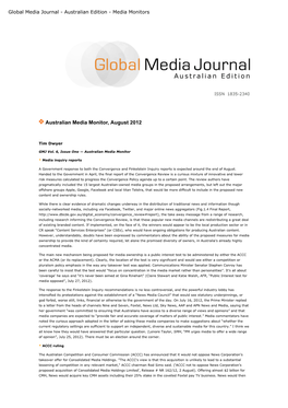 Global Media Journal - Australian Edition - Media Monitors