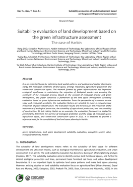 Suitability Evaluation of Land Development Based on the Green Infrastructure Assessment