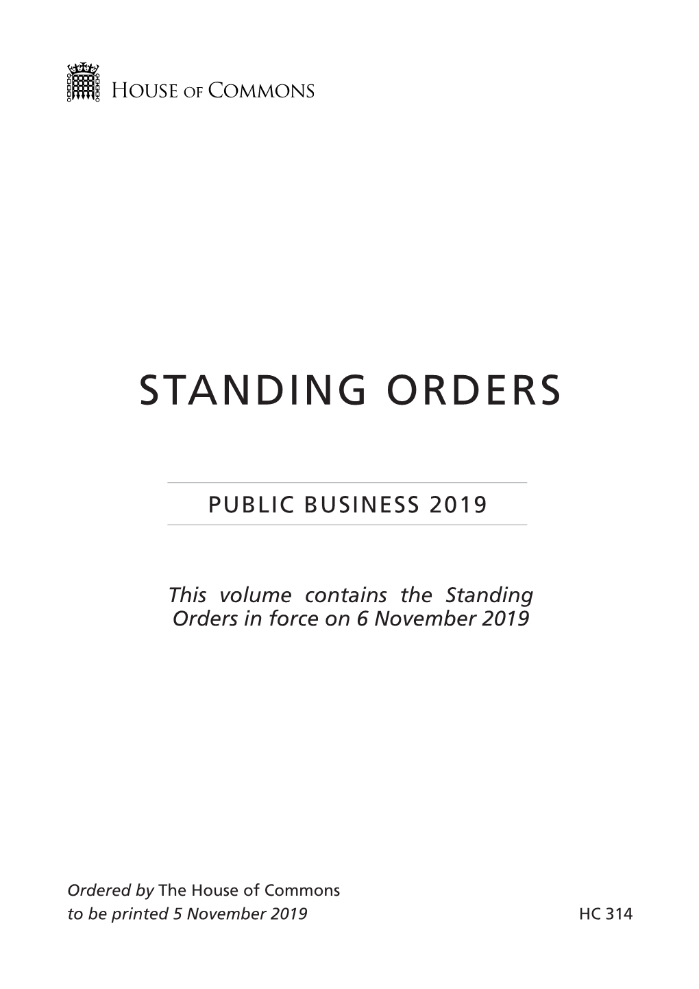 Standing Orders