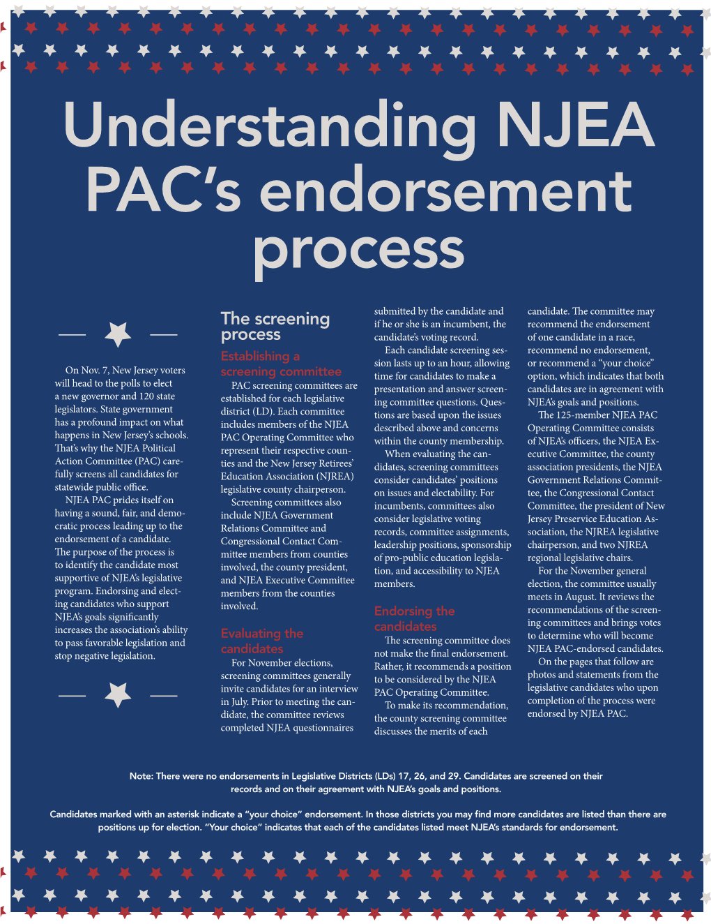 Understanding NJEA PAC's Endorsement Process