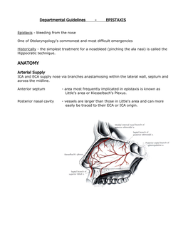 Departmental Guidelines - EPISTAXIS