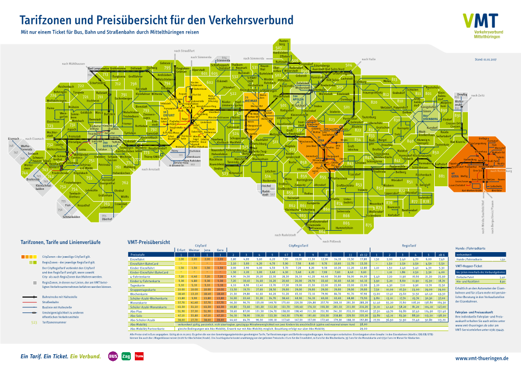 Tarifzonen Und Preisübersicht Für Den Verkehrsverbund Mit Nur Einem ...