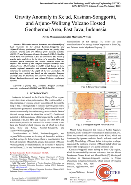 Gravity Anomaly in Kelud, Kasinan-Songgoriti, and Arjuno-Welirang Volcano Hosted Geothermal Area, East Java, Indonesia