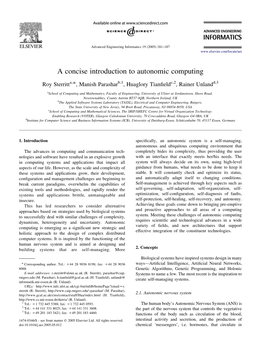 A Concise Introduction to Autonomic Computing