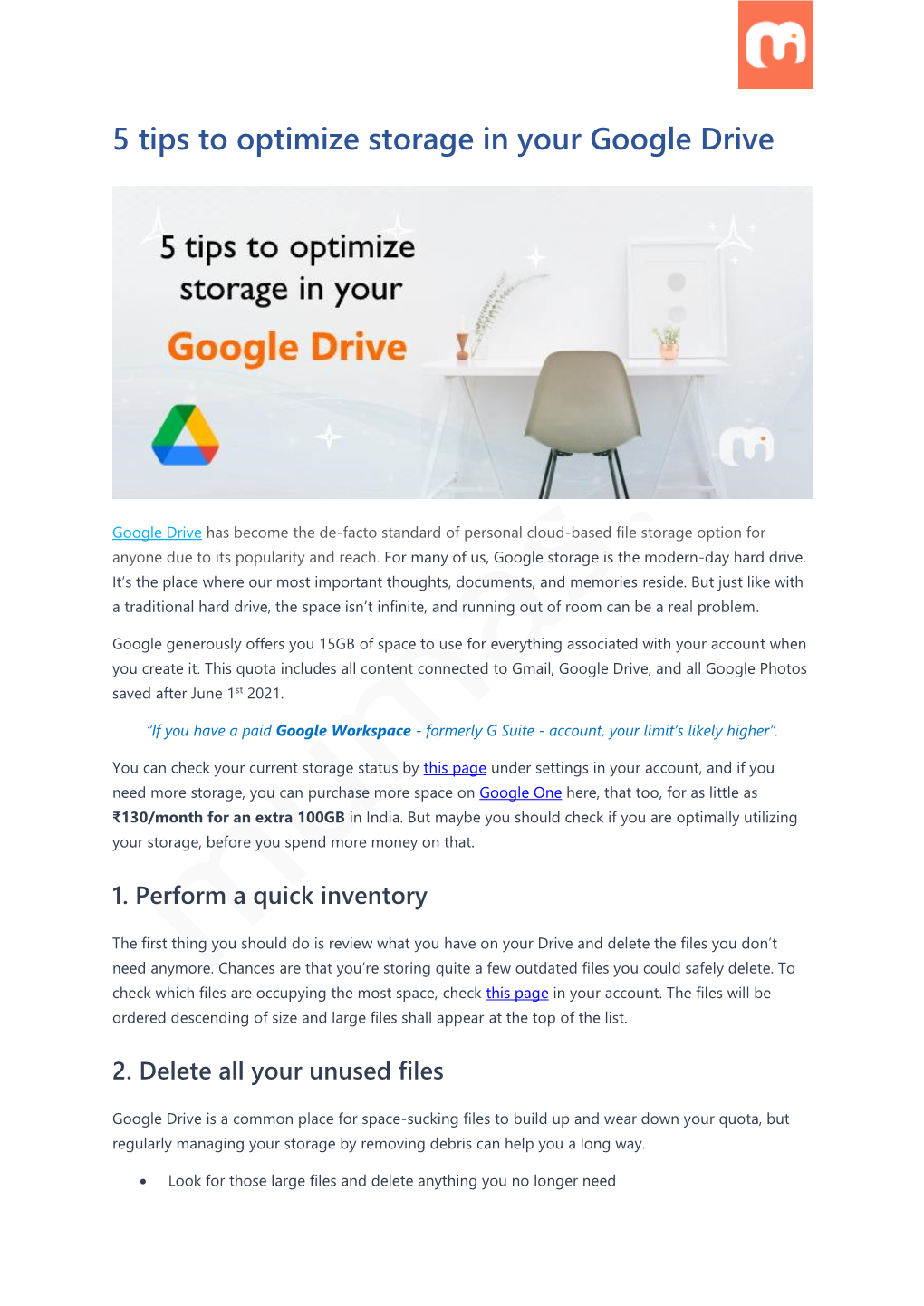 5 Tips to Optimize Storage in Your Google Drive