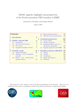 D2AM, Upgrade, Highlights and Perspectives of the French Anomalous CRG Beamline at ESRF