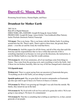 Drumbeat for Mother Earth: Persistent Organic