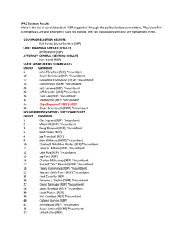 PAC Election Results