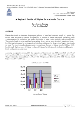 A Regional Profile of Higher Education in Gujarat