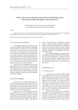 Indices D'extraction Et De Taille Du Silex Datant Du Néolithique Récent Dans