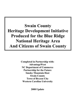 2008 Swain County Heritage Plan