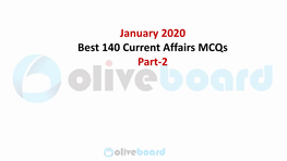 January 2020 Best 140 Current Affairs Mcqs Part-2