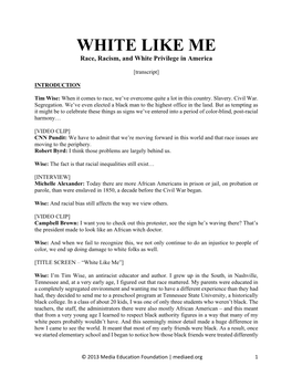 White Like Me [Transcript]