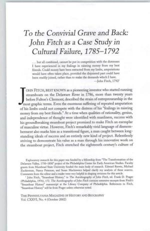 John Fitch As a Case Study in Cultural Failure, 1785-1792