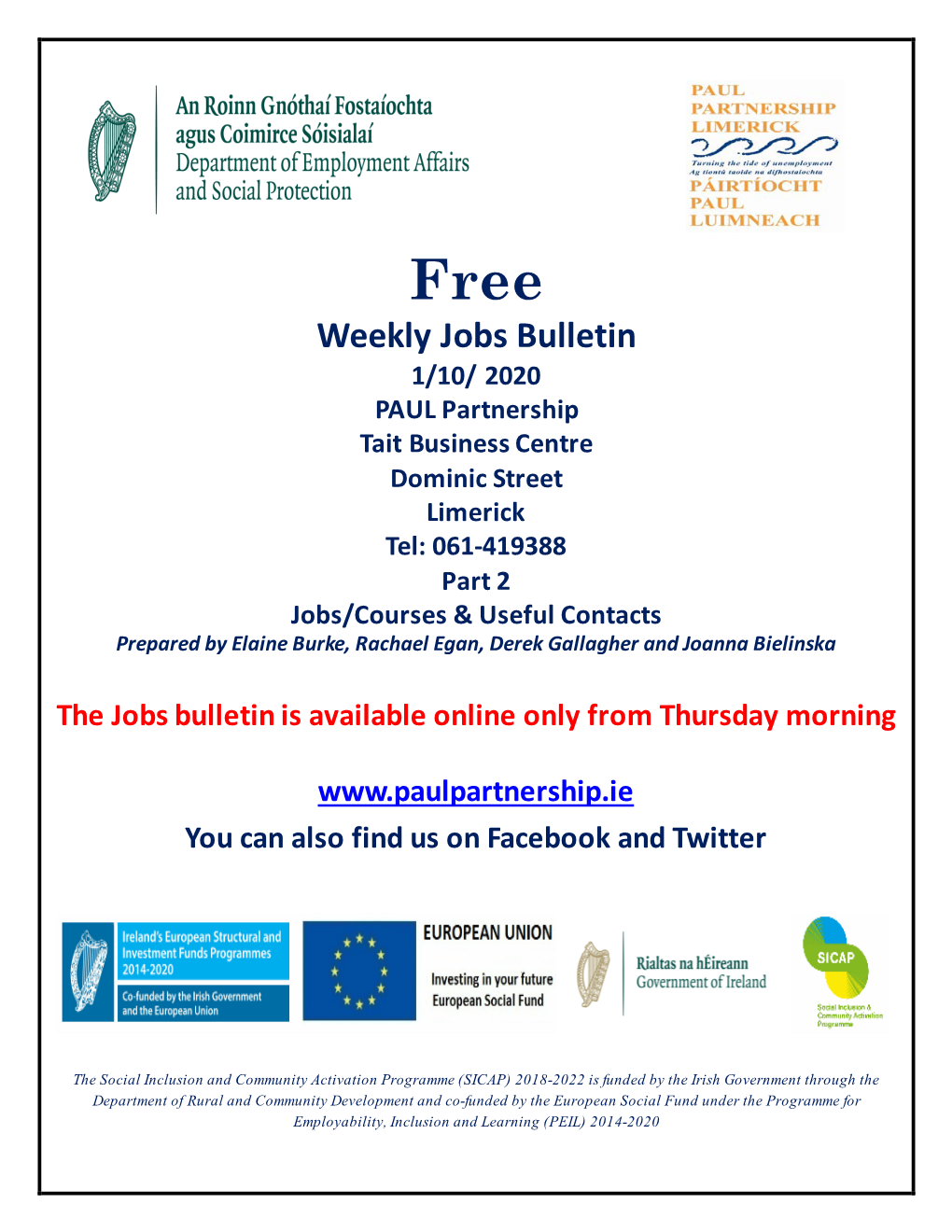 Weekly Jobs Bulletin