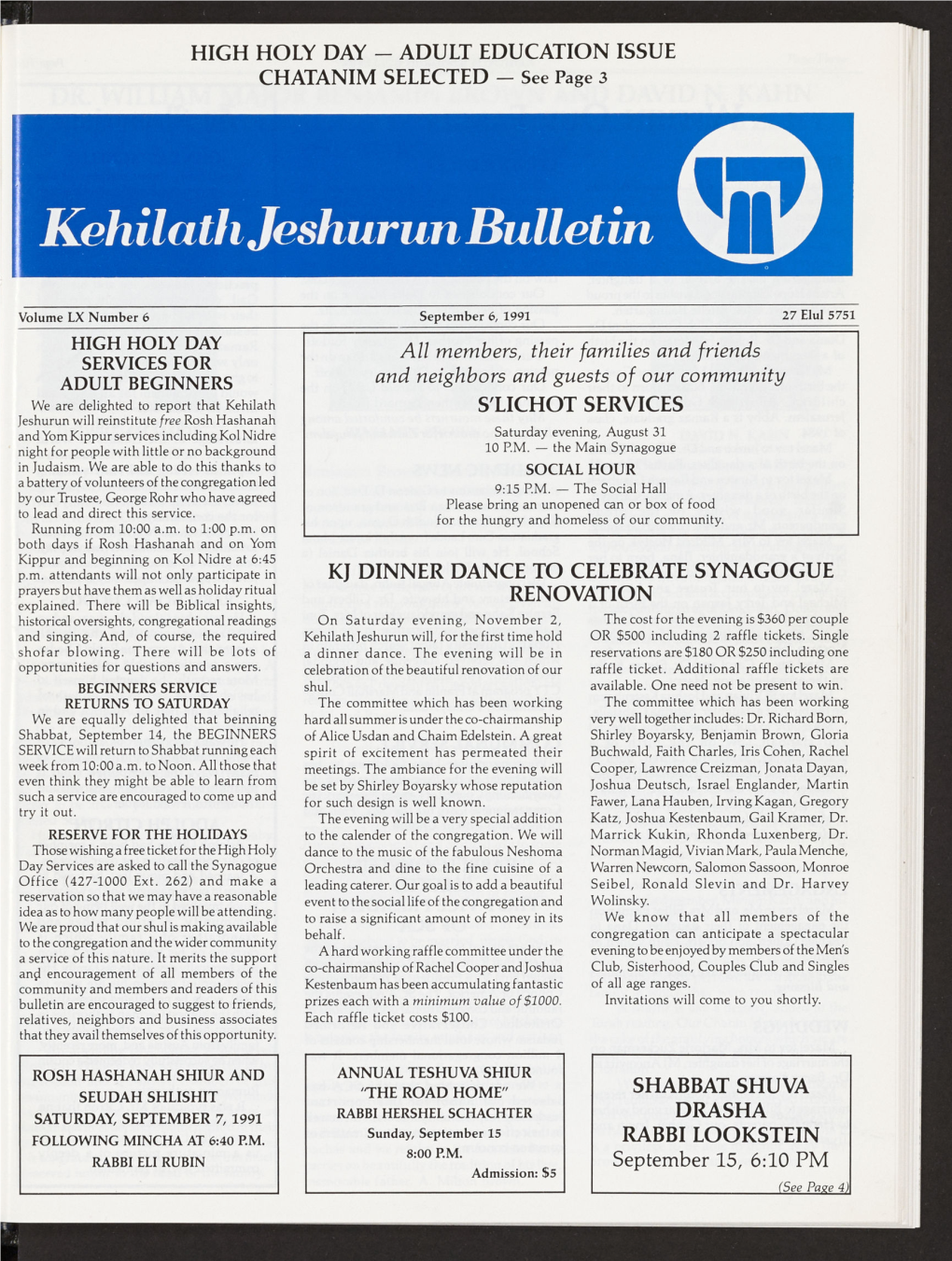 Kehilathjeshurunbulletin ©