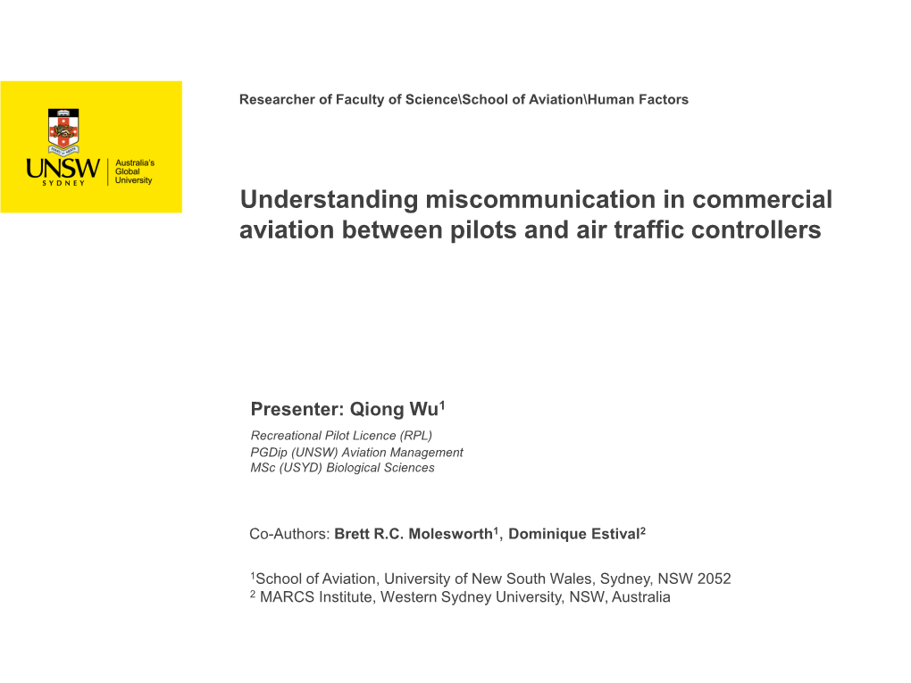 Understanding Miscommunication in Commercial Aviation Between Pilots and Air Traffic Controllers