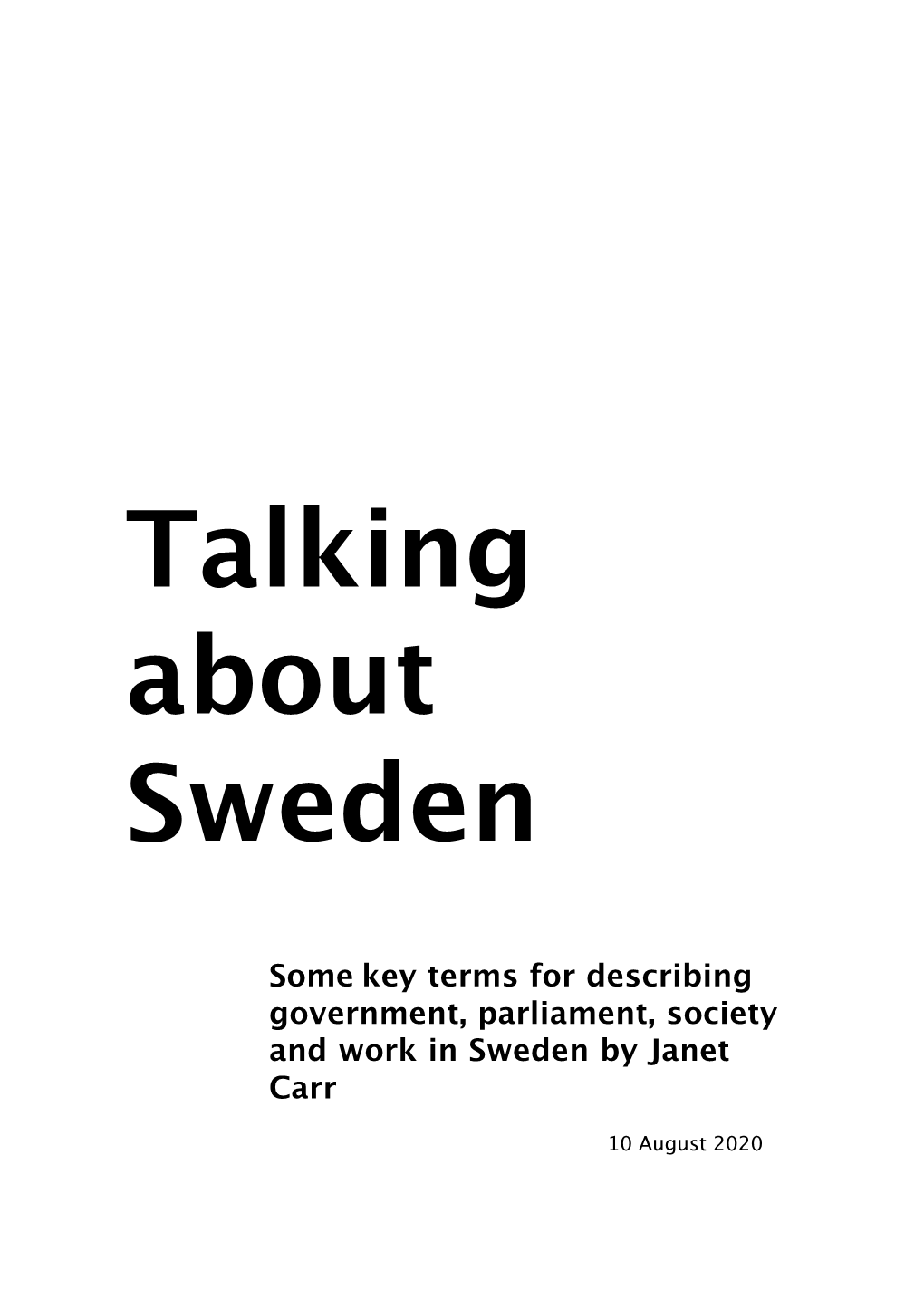 Talking About Sweden