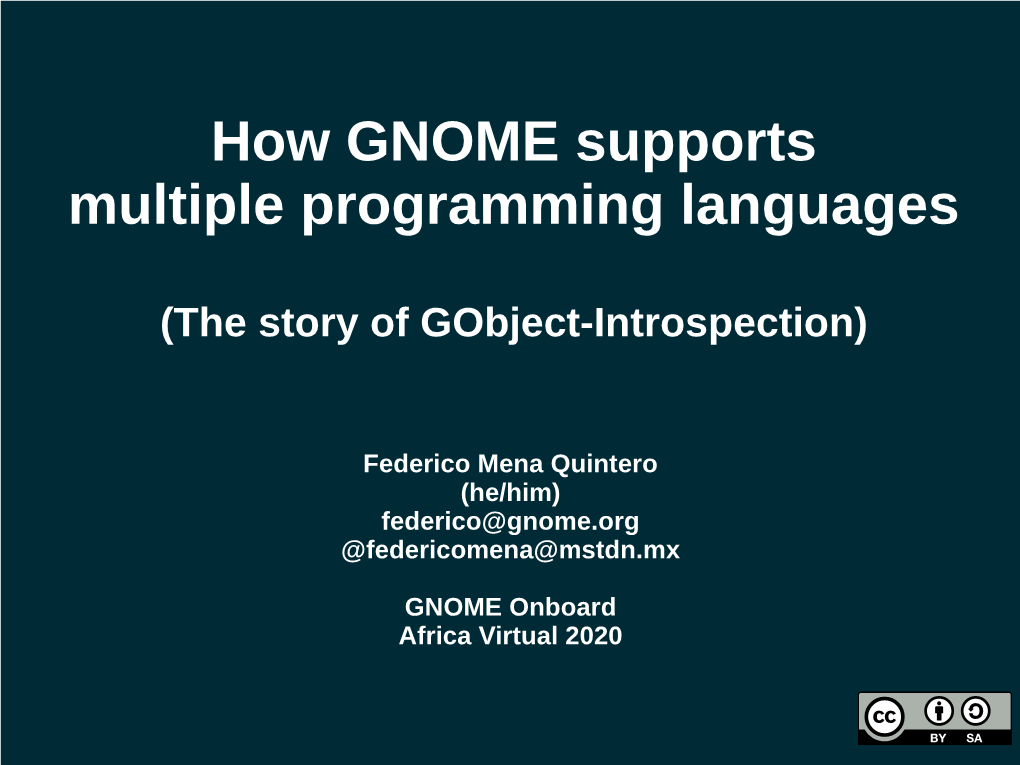 How GNOME Supports Multiple Programming Languages