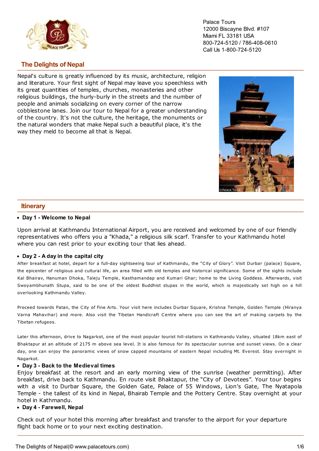 The Delights of Nepal Itinerary