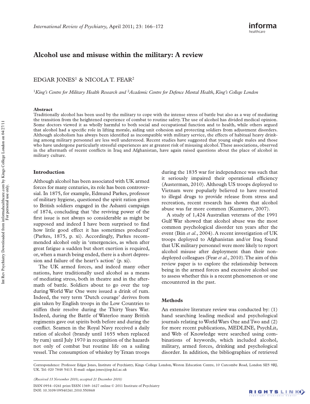 Alcohol Use and Misuse Within the Military: a Review