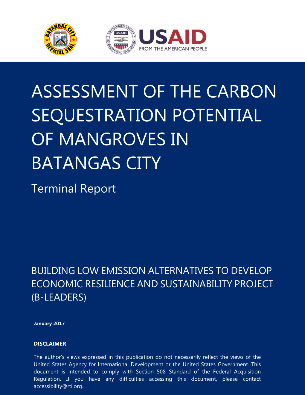 Assessment of Carbon Seq Potential Batangas City