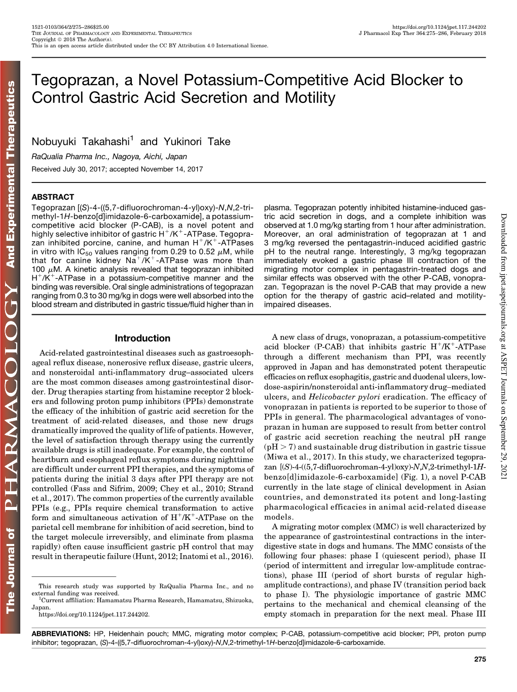 Tegoprazan, a Novel Potassium-Competitive Acid Blocker to Control Gastric Acid Secretion and Motility