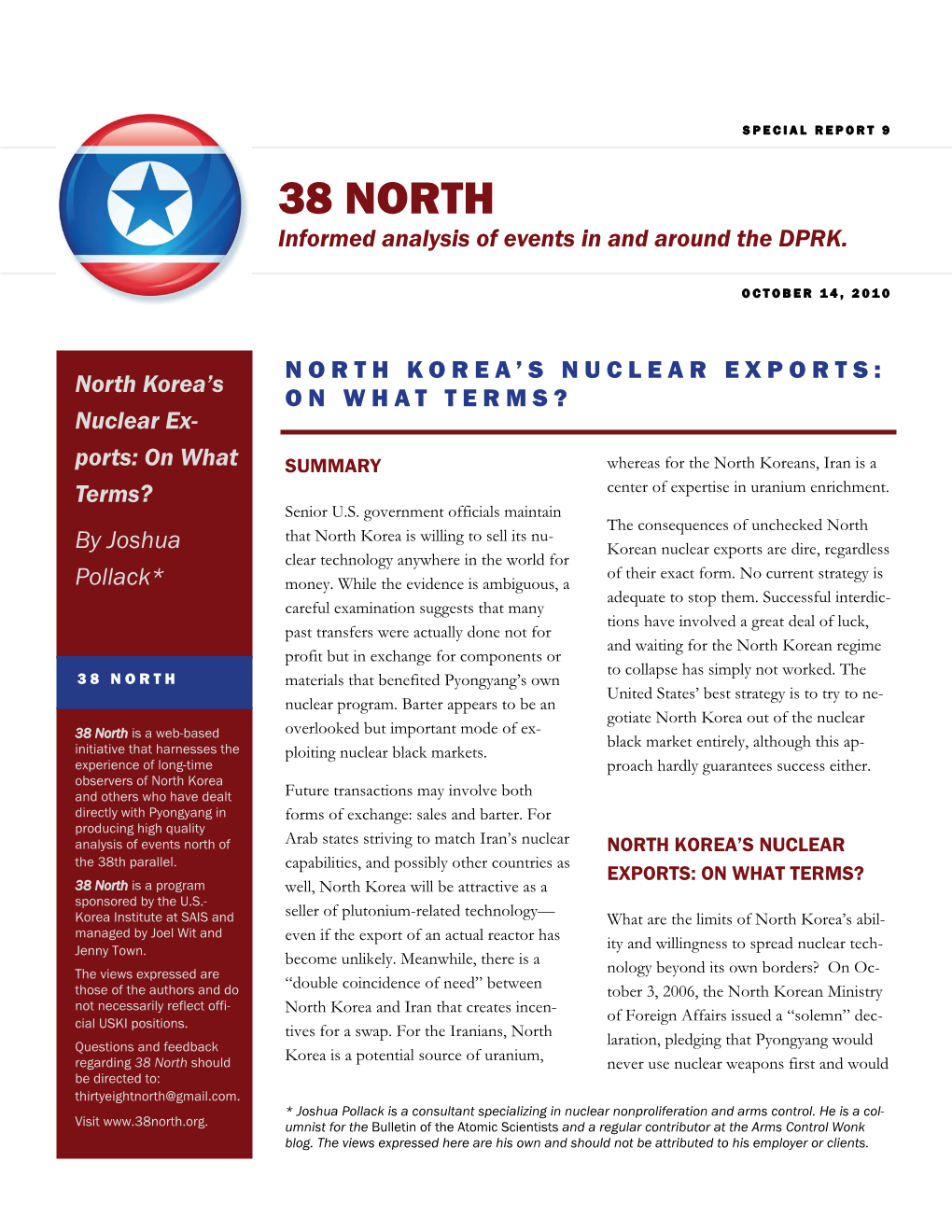 North Korea's Nuclear Exports: on What Terms?