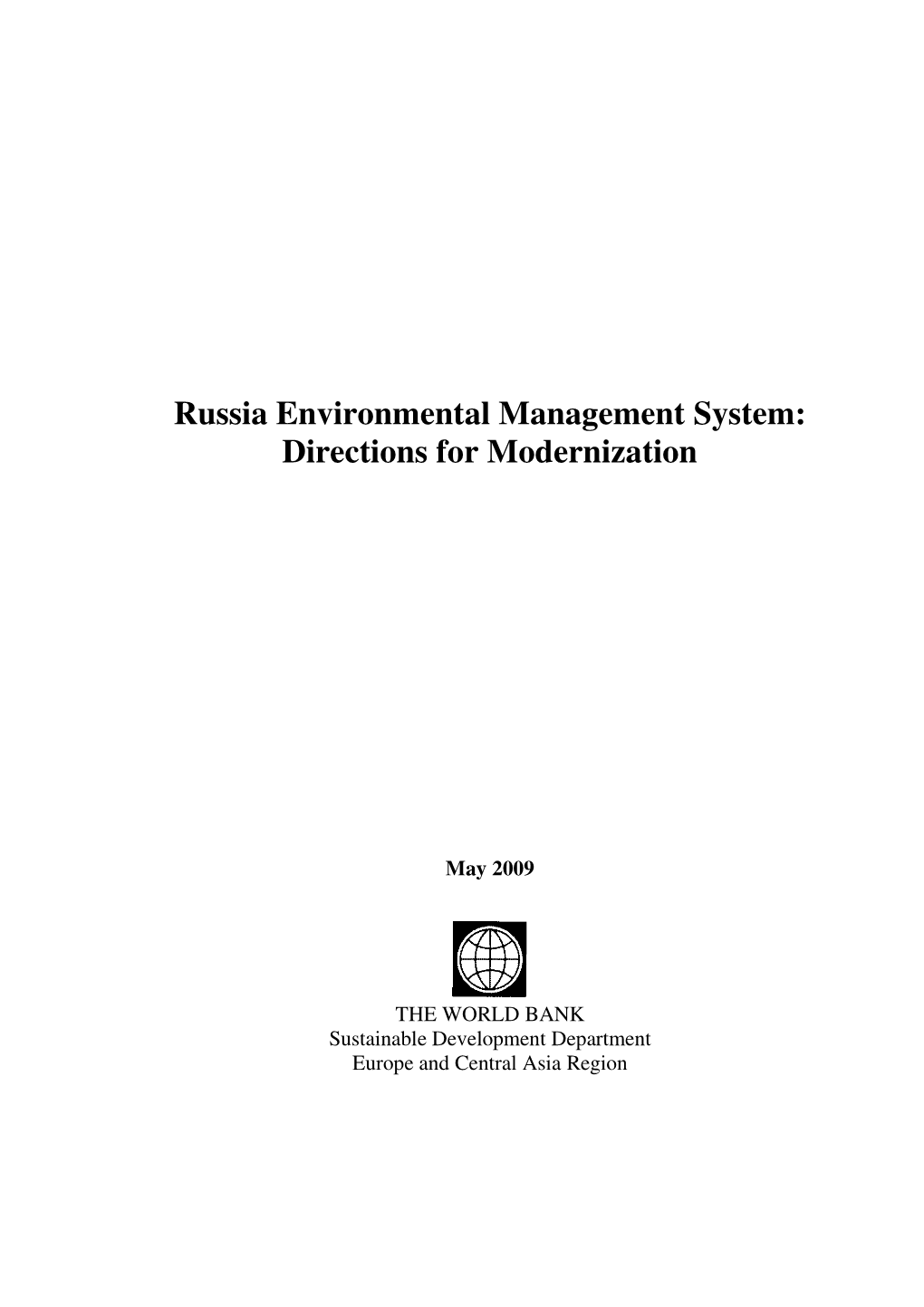 Russia Environmental Directions for M Russia Environmental