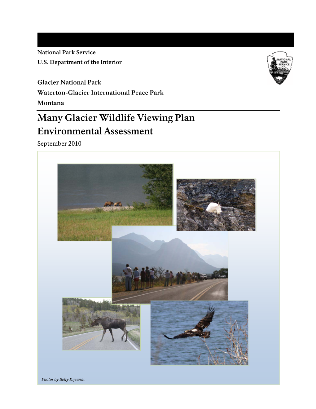 Many Glacier Wildlife Viewing Plan Environmental Assessment September 2010
