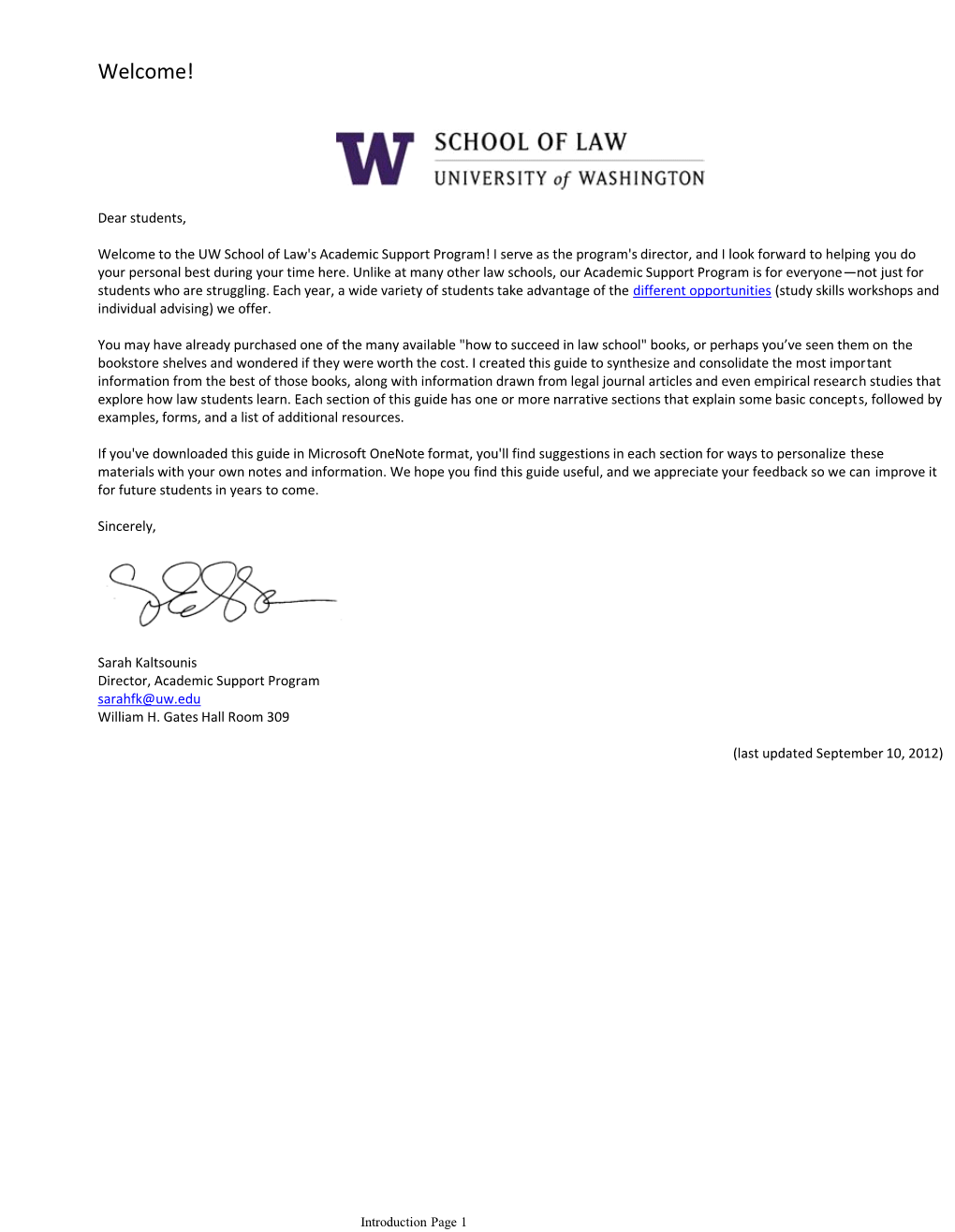 UW Law Academic Support Program Guide