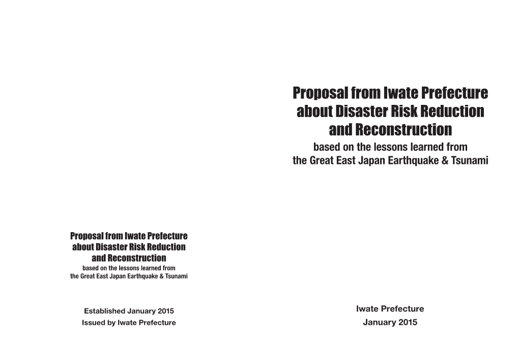 [PDF] Proposal from Iwate Prefecture About Disaster Risk Reduction And