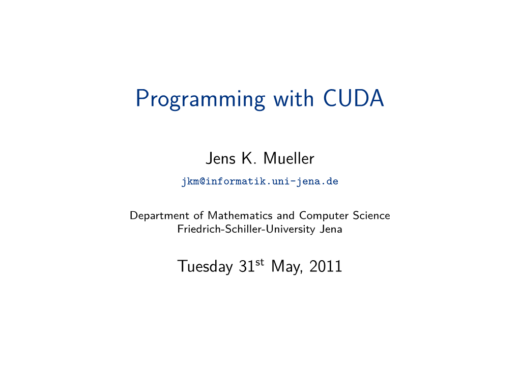 Programming with CUDA