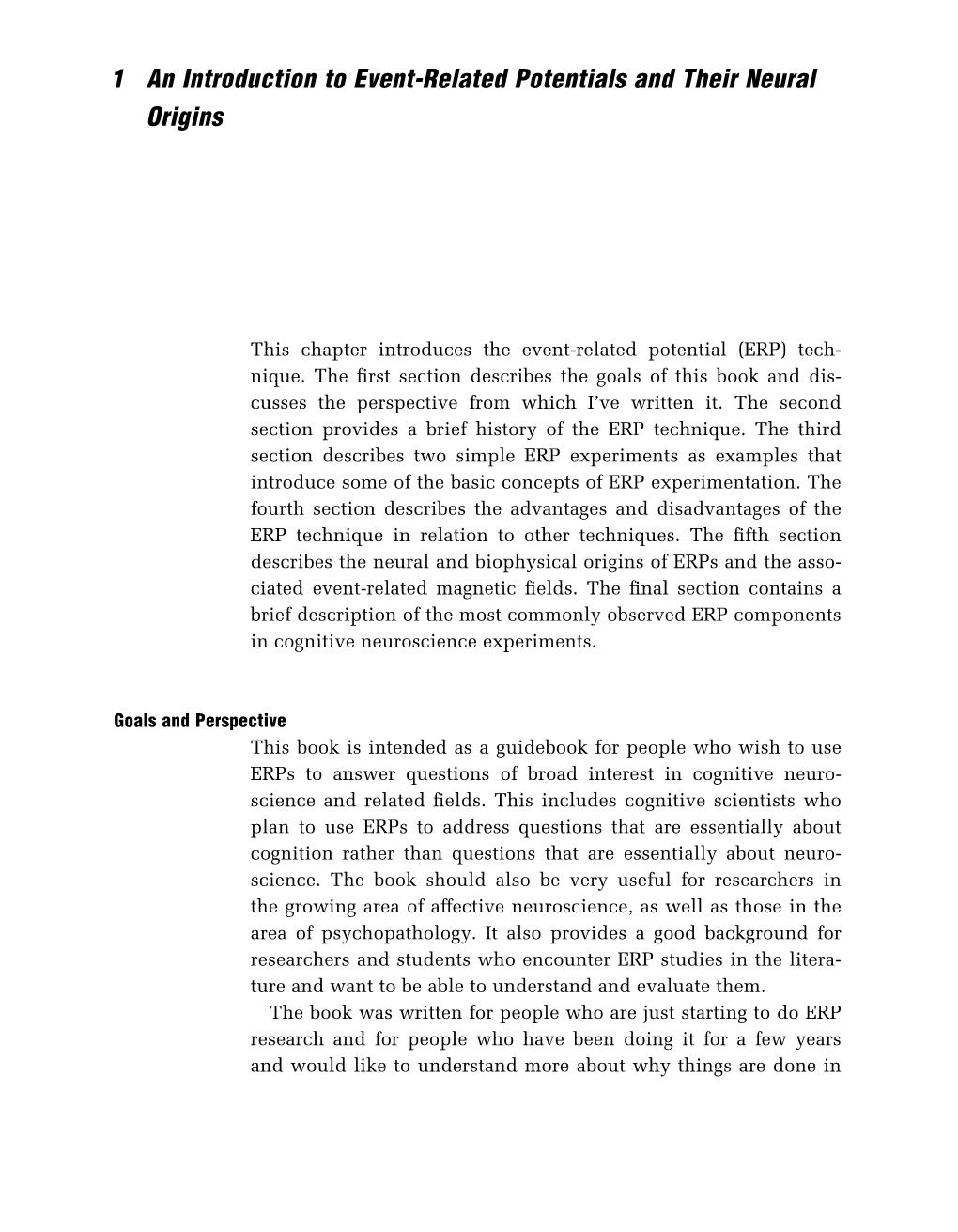 1 an Introduction to Event-Related Potentials and Their Neural Origins