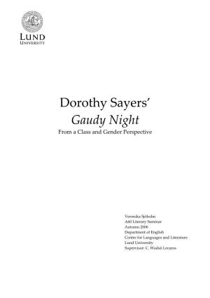 Dorothy Sayers' Gaudy Night