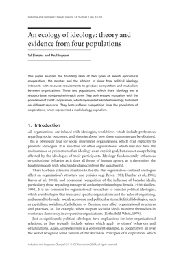 An Ecology of Ideology: Theory and Evidence from Four Populations