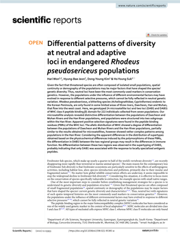 Differential Patterns of Diversity at Neutral and Adaptive Loci In