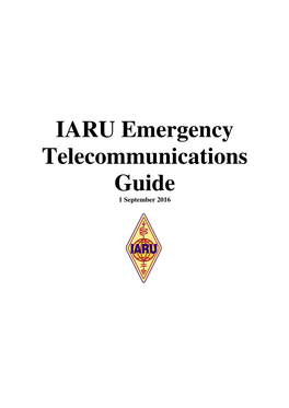 IARU Emergency Telecommunications Guide 1 September 2016
