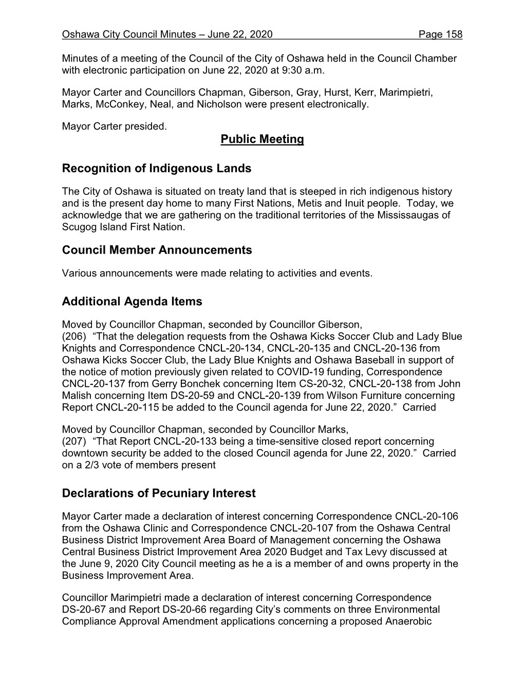 City Council Minutes – June 22, 2020 Page 158