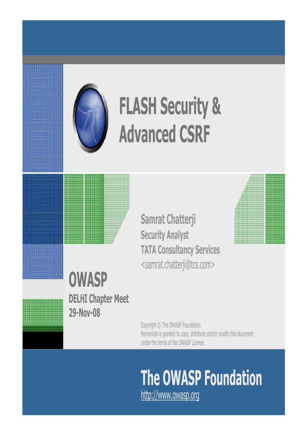 FLASH Security & Advanced CSRF